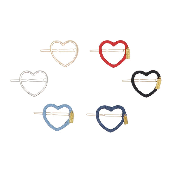 Denim Heart Clip