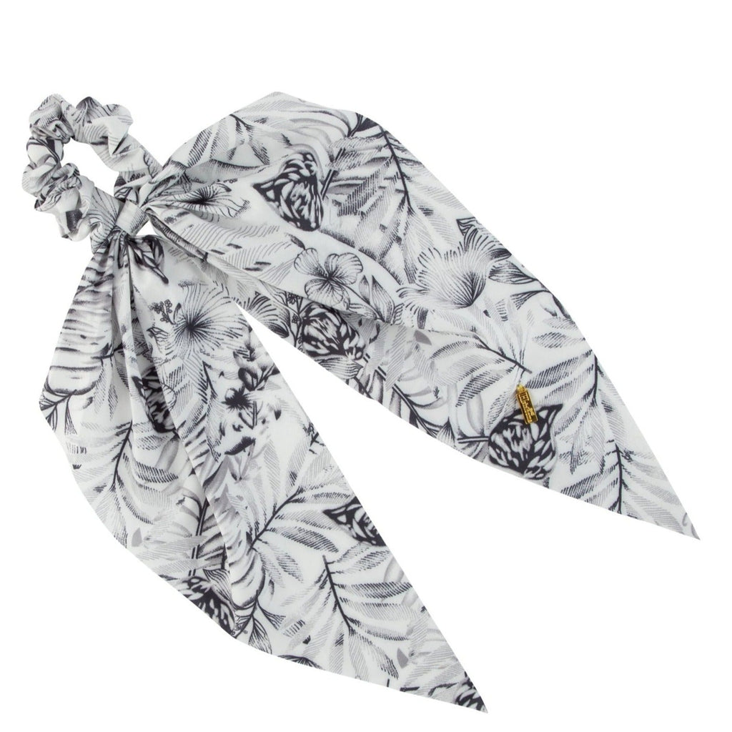Silk Printed Scrunchie With Long Tails