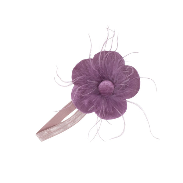 Feather Velvet Flower Mini