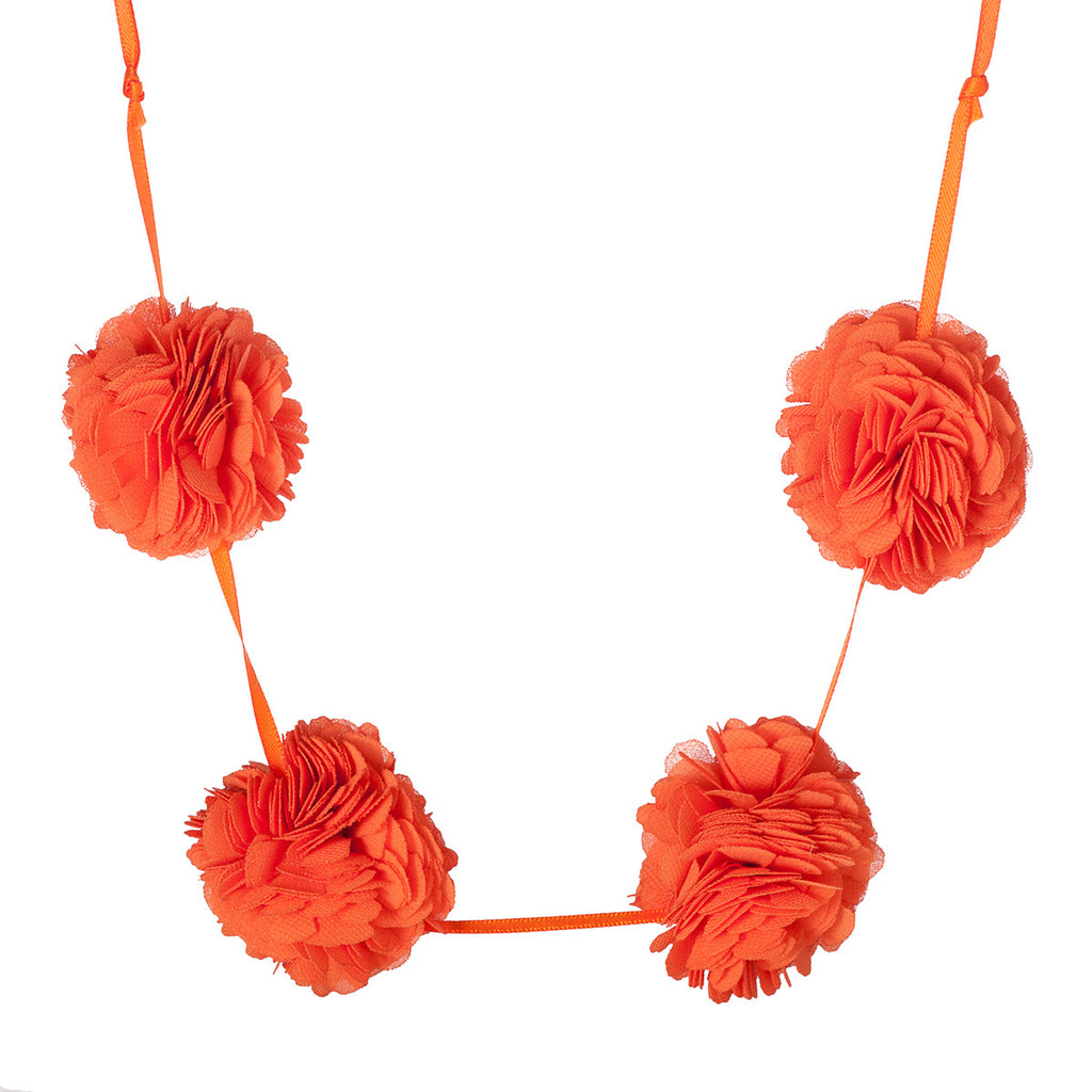Chiffon Flower Balls Necklace