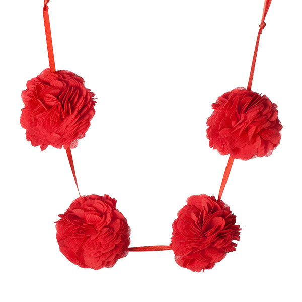 Chiffon Flower Balls Necklace